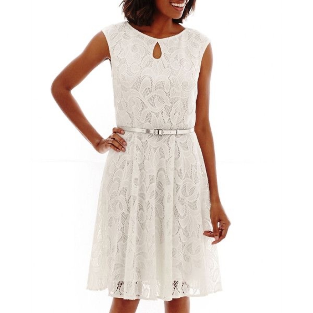 London Style White Lace Dress